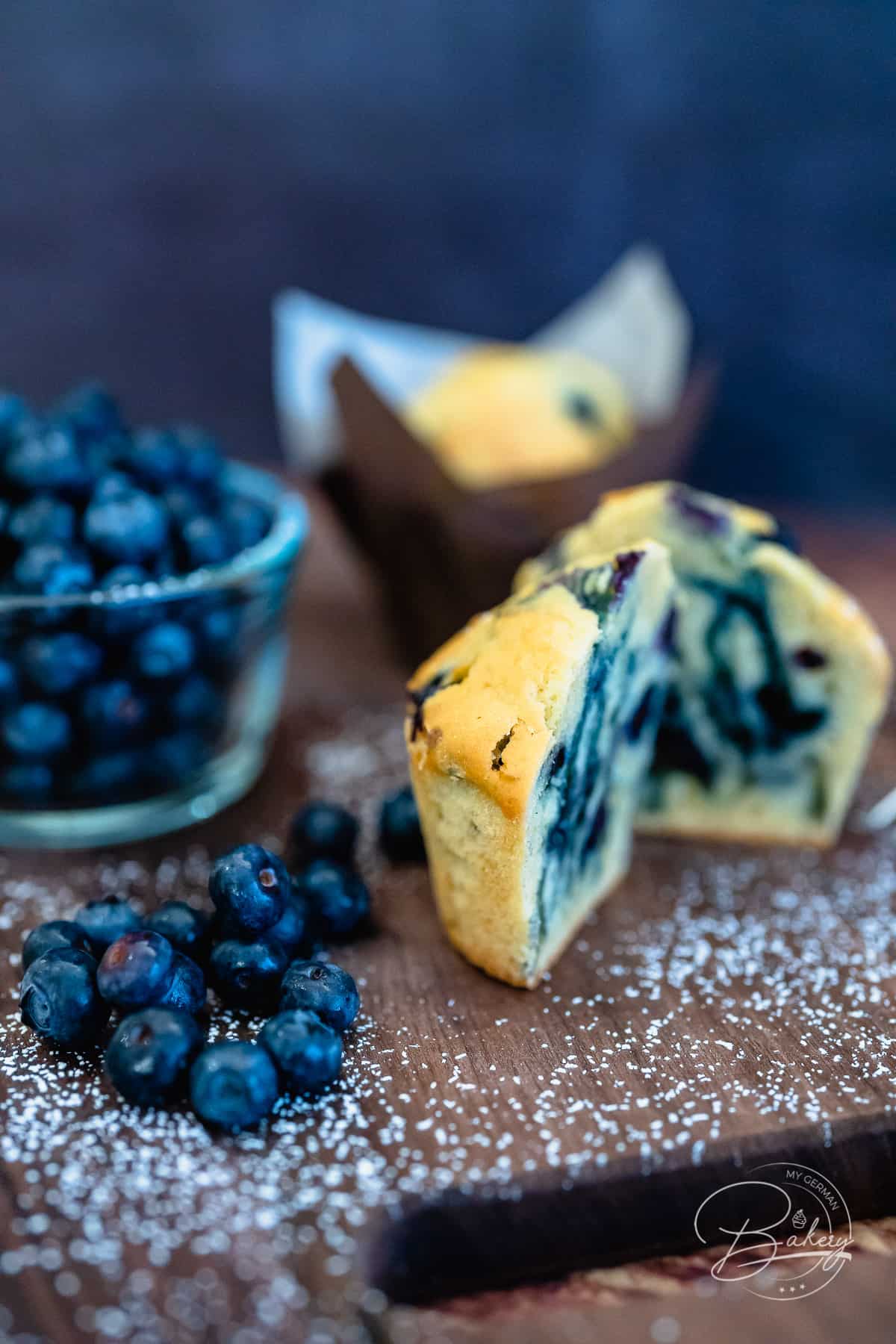 Blaubeer-Muffins wie in Amerika - US Blueberry Muffins - Einfach - Blaubeer Muffins Rezept - beste fluffige Muffins