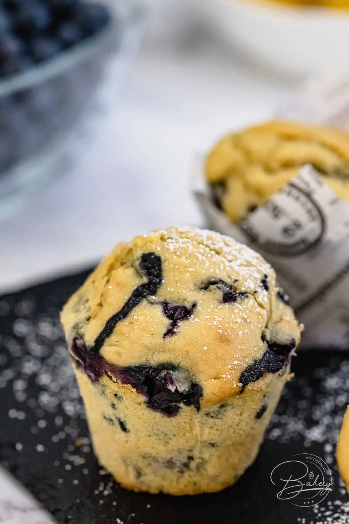 Saftige lockere Muffins - Rezept für fluffige Muffins mit Blaubeeren